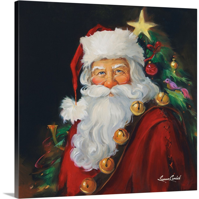 «Santa Portrait Wall Art» par Susan Comish, H 16 po x l 16 po