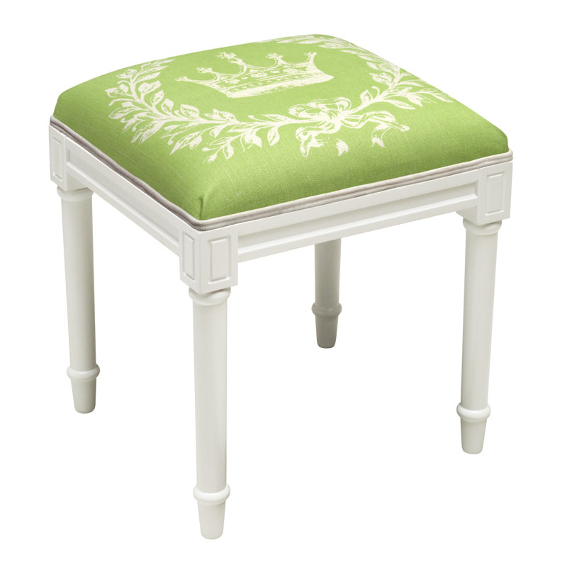 Tabouret de coiffeuse Crown, Blanc / chartreuse