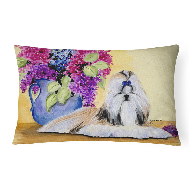 Coussin décoratif intérieur/extérieur shih tzu