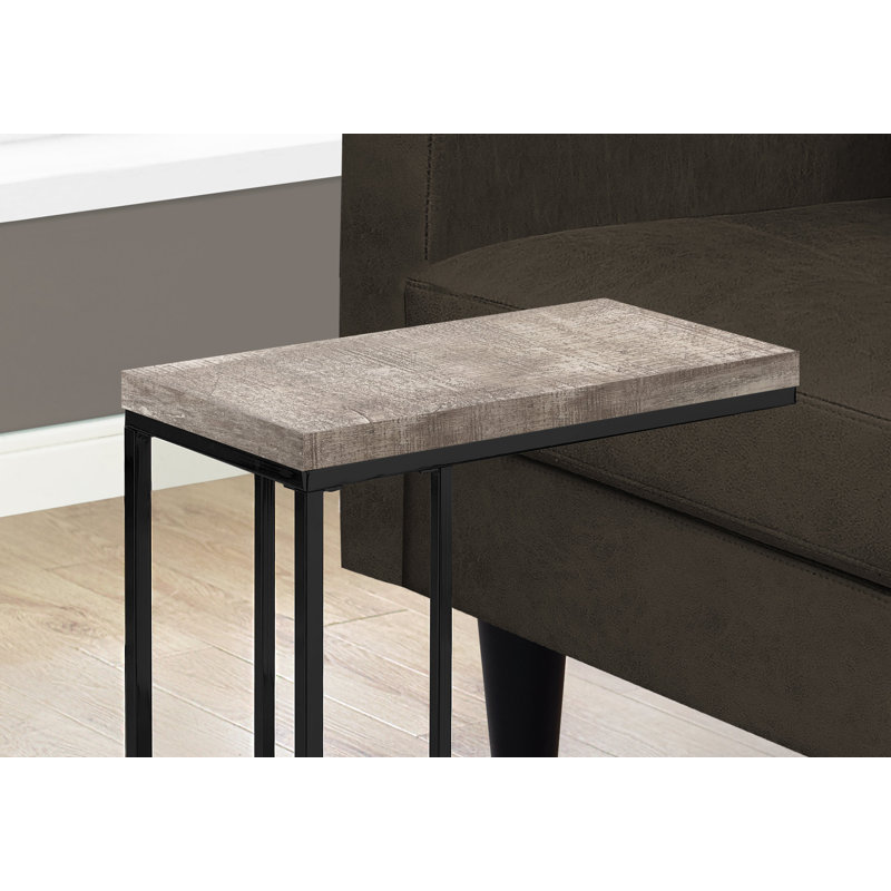 Donohue End Table, Taupe Top/Black Base