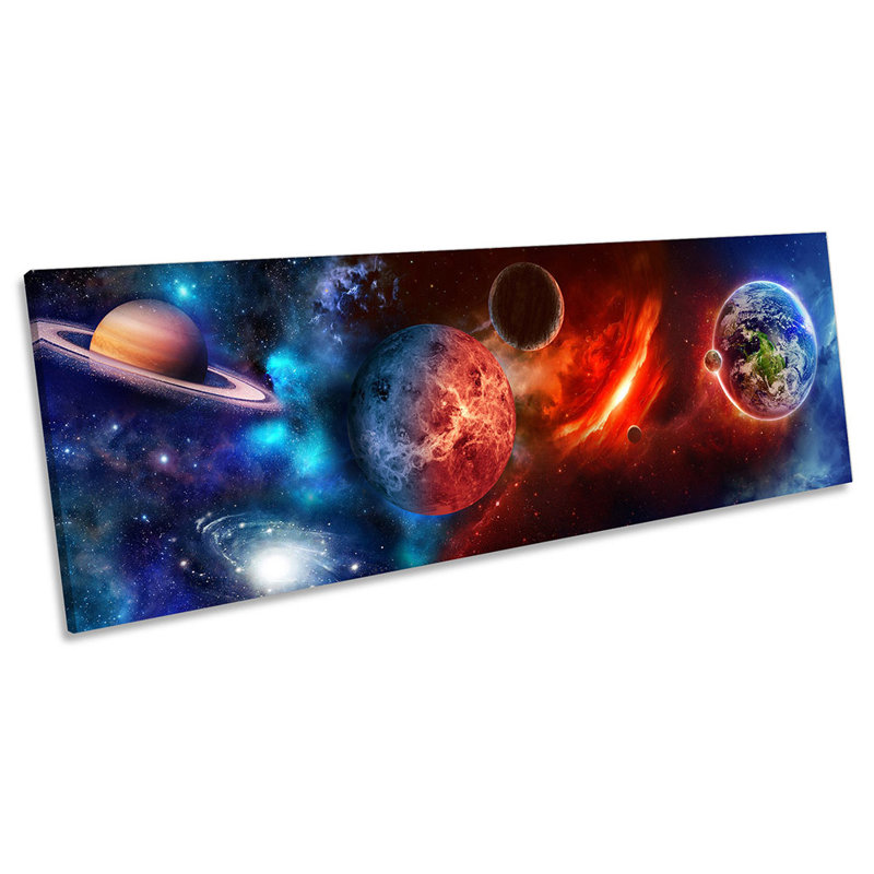 Planets Astronomy Space Panoramic - Wrapped Canvas Panoramic Print, 60.96cm H x 182.88cm W