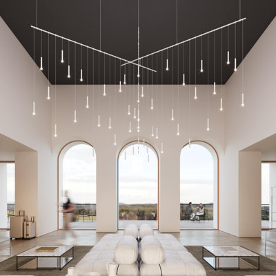 Lustre cylindrique linéaire à 62 lumières DEL Suspender®