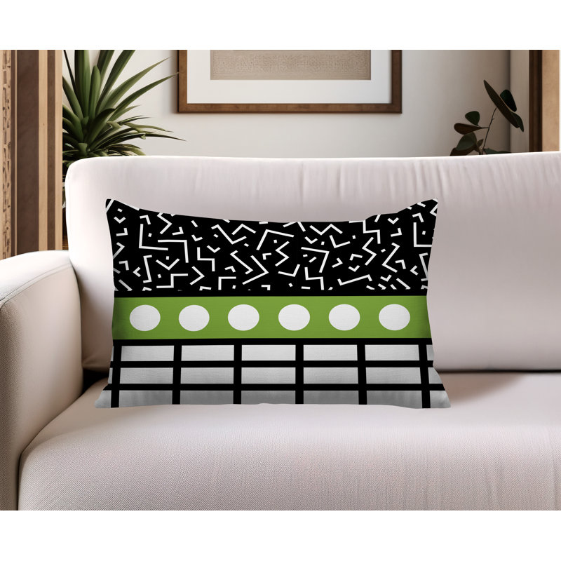 Oreiller rectangulaire réversible intérieur / extérieur Poptik, Rectangulaire H 14 po x l 20 po, Chartreuse