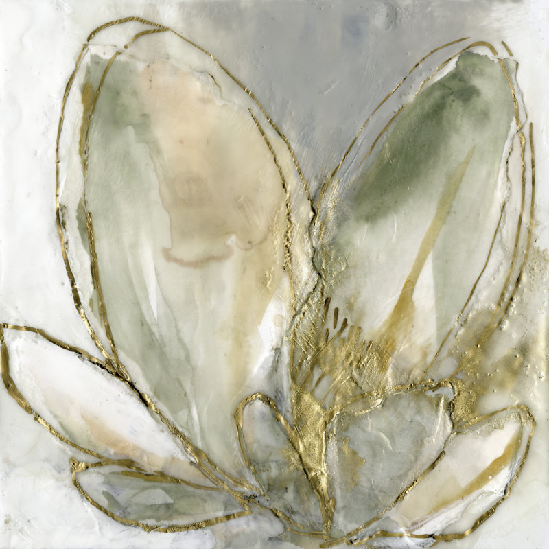 Blooming Gold I, H 30 po x l 30 po, Toile tendue, Sans cadre