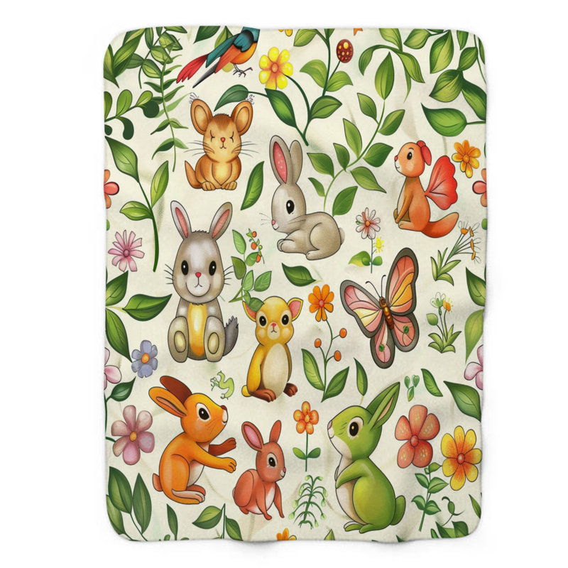 Spring Critters - 1 pièce Sherpa Premium, Lit simple