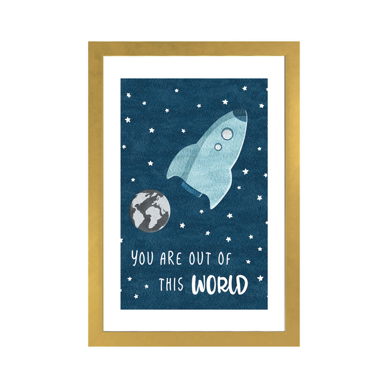 « out of the world », art, H 24 po x l 16 po x P 1 po, Papier encadré doré