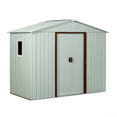 Remise de rangement extérieure en métal 8 pi x 4 pi avec base en métal