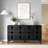 60.5" Black Mid Century Modern Sideboard Buffet & TV Media Console, 4-Door Storage Cabinet With Adjustable Shelves-2000885562
