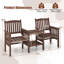 Outdoor Table And Chairs Set Patio Garden Bench Side Table W/ Umbrella Hole