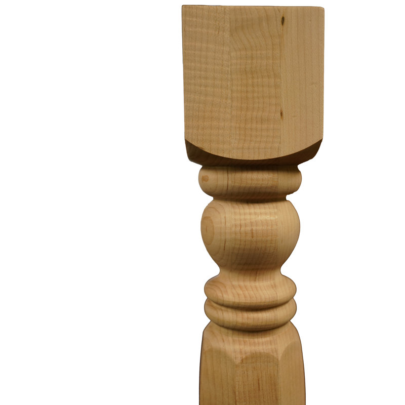 18'' Beige Unfinished Rubberwood Traditional Post