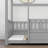 Full Size Floor Wooden Bed With House Roof Frame, Fence Guardrails,Grey-943760266-943760263
