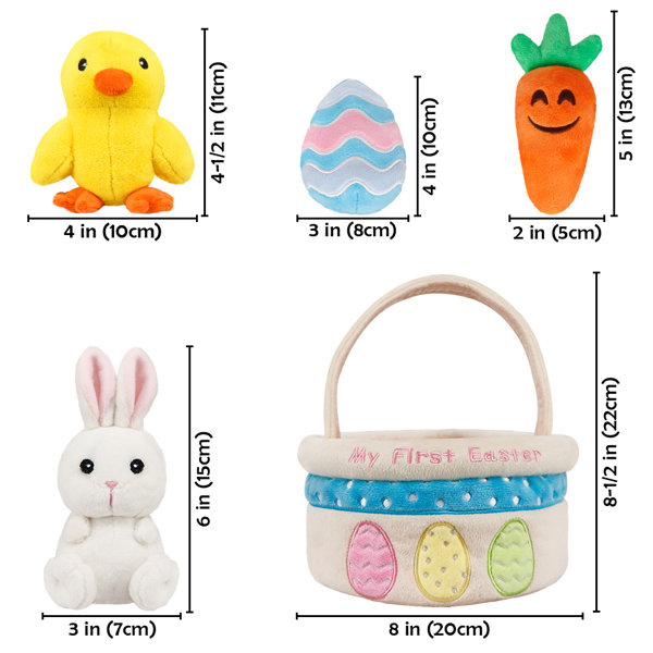 The Holiday Aisle® Ivenf My First Easter Basket Playset, 5Ct Stuffed Plush  Bunny Chick Carrot Egg For Baby Girls Boys, Easter Theme Party Favors  Stuffers Gifts, Easter Decorations Party Supplies