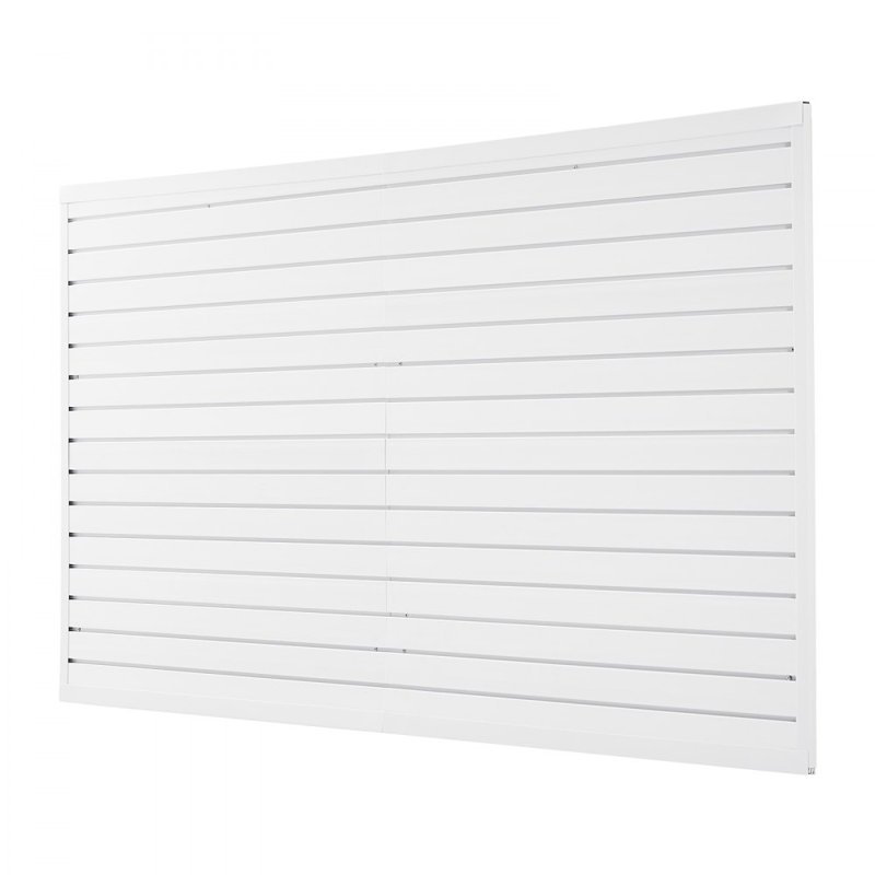 Panneau de lattes de garage en PVC 8 x 4 pi avec accessoires, Blanc