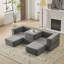 Canapé modulaire convertible avec 3 repose-pieds Ebern Designs-1218883590