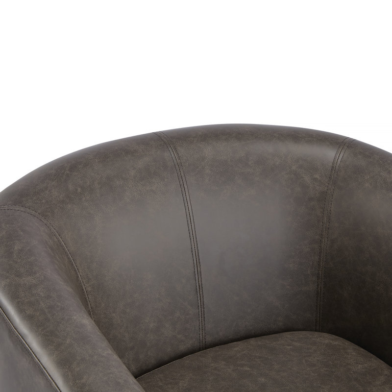 Fauteuil demi-tonneau Wilmore, Marron foncé