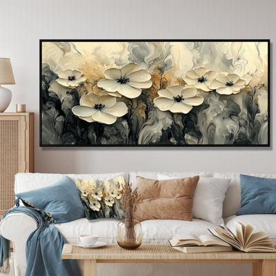 Ilaisaane crème fleurs abstraites dans le vent II - fleurs abstraites, art mural