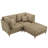 3 - Piece Upholstered Camel Corduroy Modular Sectional with Pillow Back and Removable Ottoman-1781209359