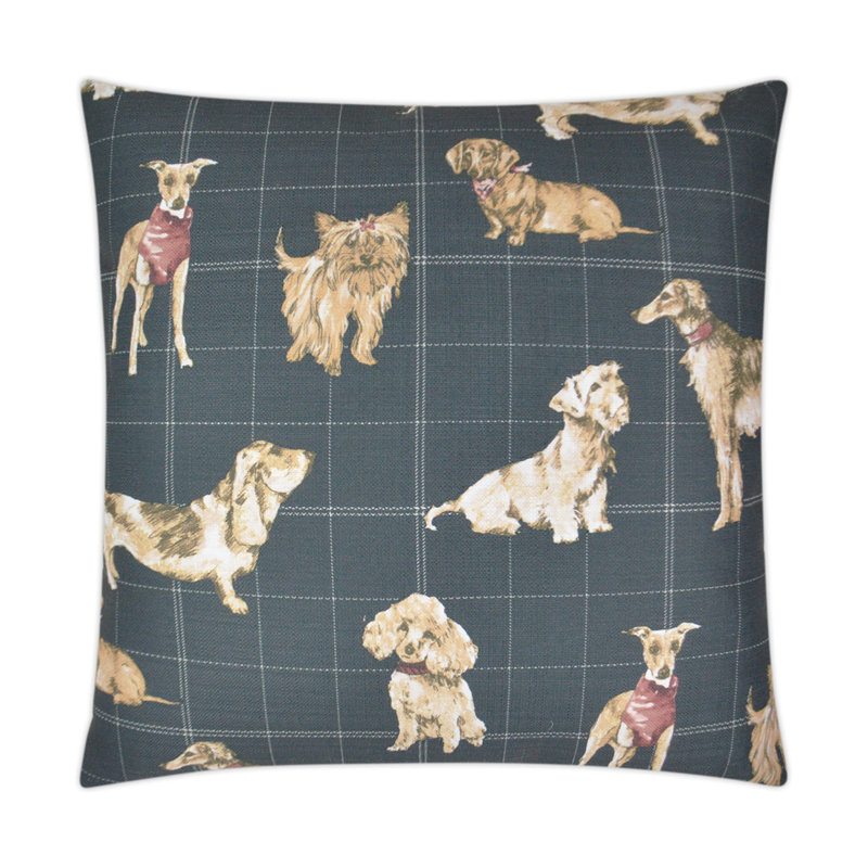 Dog Daze Square Pillow Cover & Insert, 36"H x 36"W, Midnight