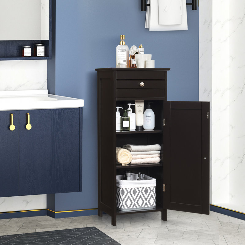 Armoire à linge l 14 po x H 34,5 po x P 12 po, Brun