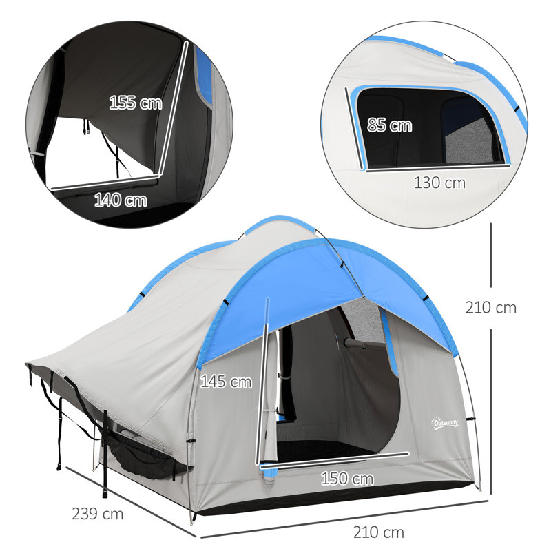 6 Person Tent, Grey/Blue
