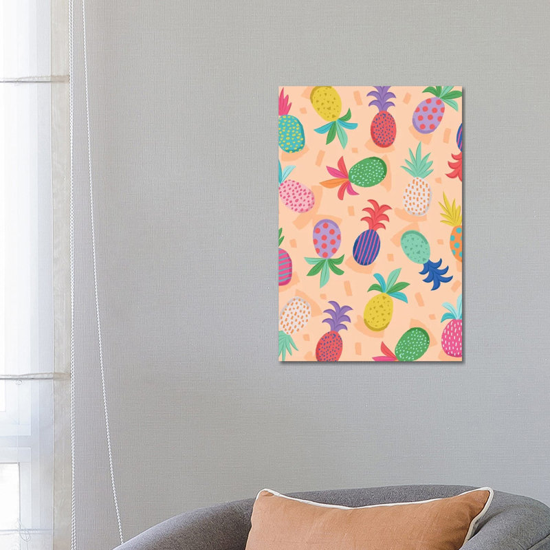 «Tween Like Fun I» par Lisa White boutons - peinture sur toile tendue, H 26 po x l 18 po x 1,5 po