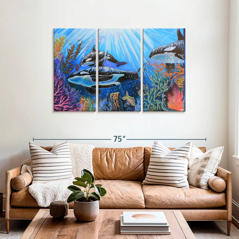 Brampt Killer Whales, 36" H x 57" W