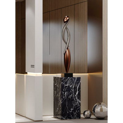 Sculpture luxueuse de style abstrait en résine