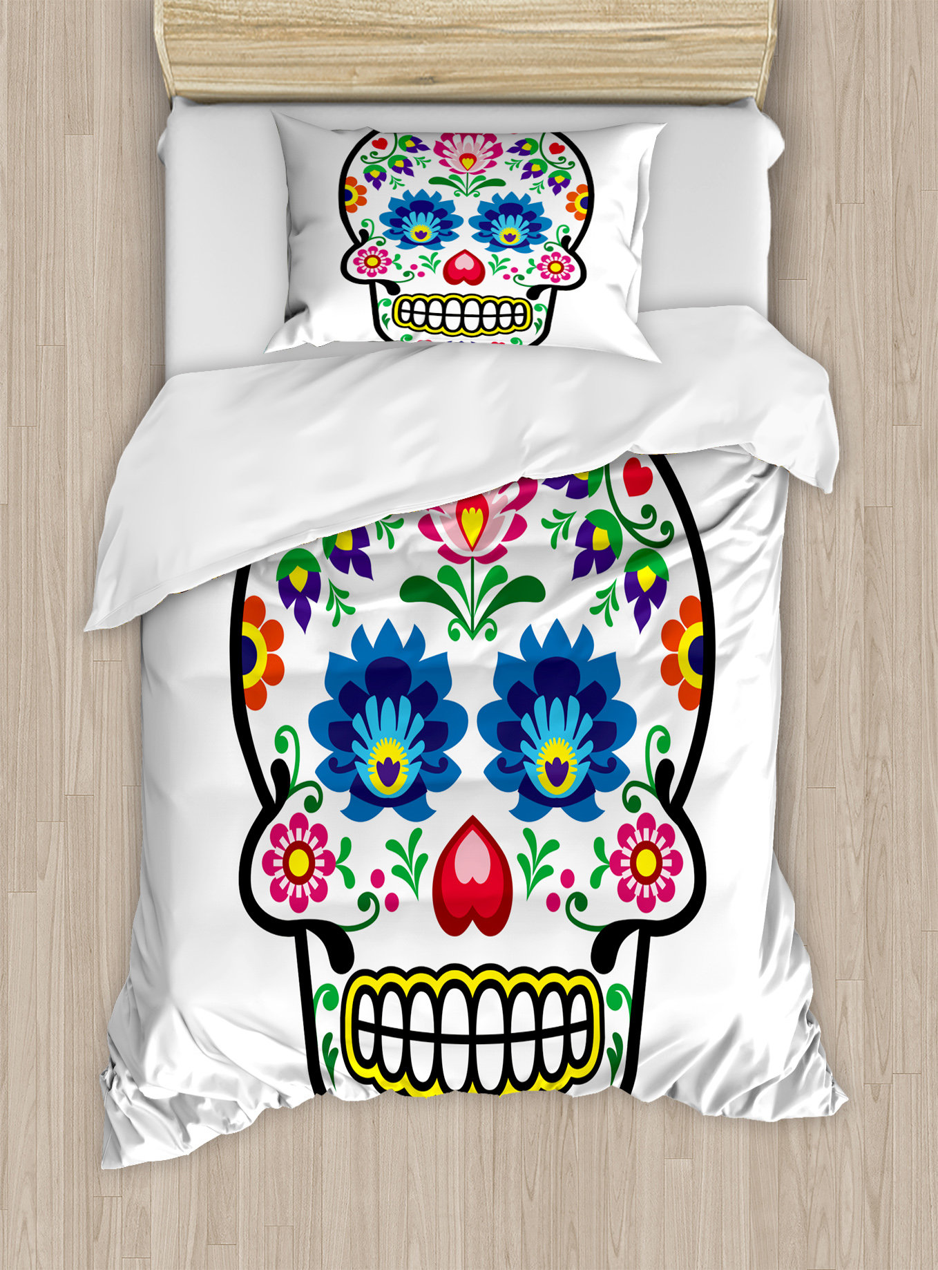 Ambesonne Sugar Skull Polish Folk Art Style Mexican Sugar Design Ethnic ...