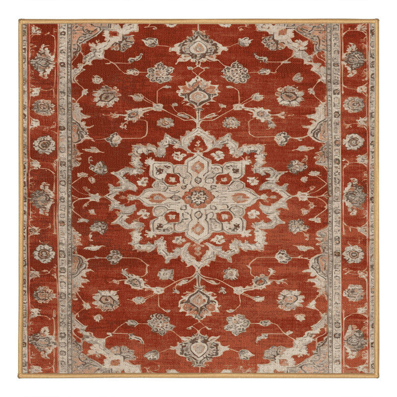Tapis brun lavable à la machine, Carré 6 pi