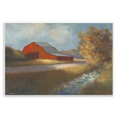 Art traditionnel sur plaque de grange rouge traditionnelle par David Swanagin