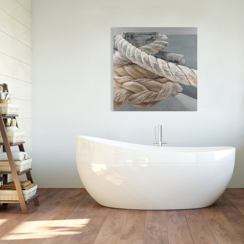 Gros plan sur les cordes d'arrimage - Toile de bateau beige, H 36 po x l 36 po