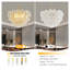 Lustre moderne en forme de grappe dorée avec globes en verre transparent fileté - Luminaire suspendu réglable pour salle à manger et îlot de cuisine