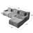 Chester 4 - Piece L Shape Modular Upholstered Compression Sectional，No Assembly Required-587822108