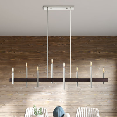 Arkeem 8 - Light Steel Dimmable Square / Rectangle Chandelier