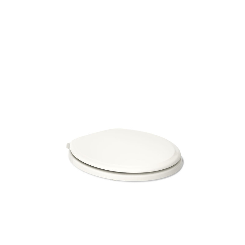 Ridgewood Quiet-Close Compression-Molded Wood Toilet Seat, Biscuit, Round