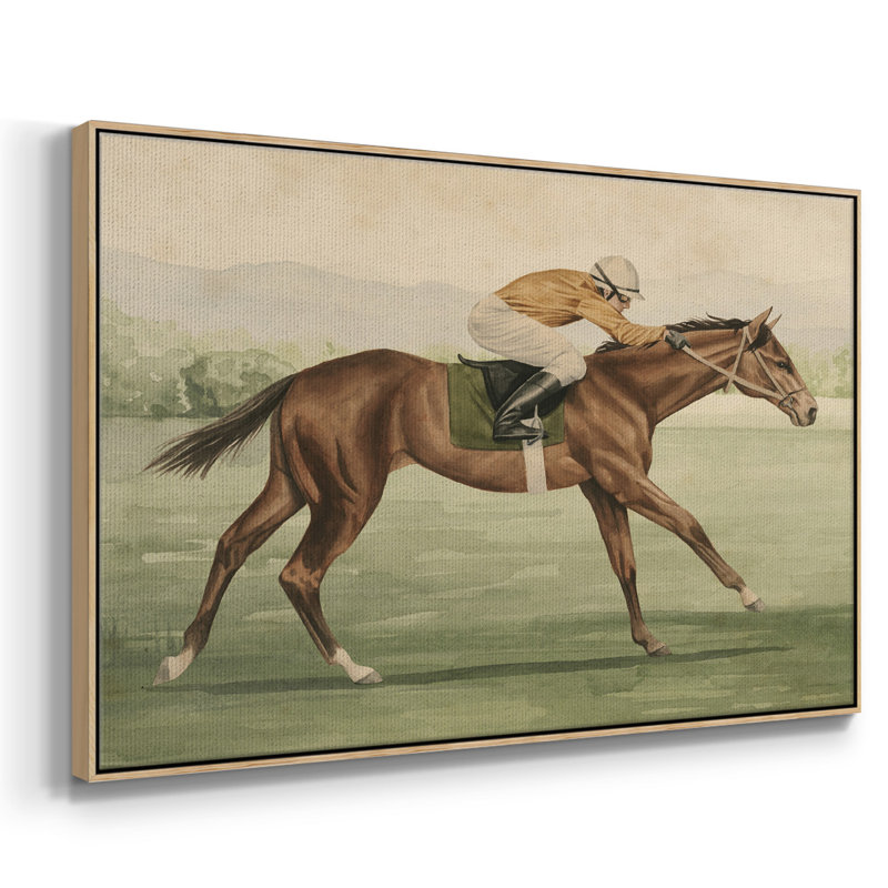 Équitation rétro II, reproduction d'art sur toile, Naturel, H 25 po x l 37 po x P 2 po