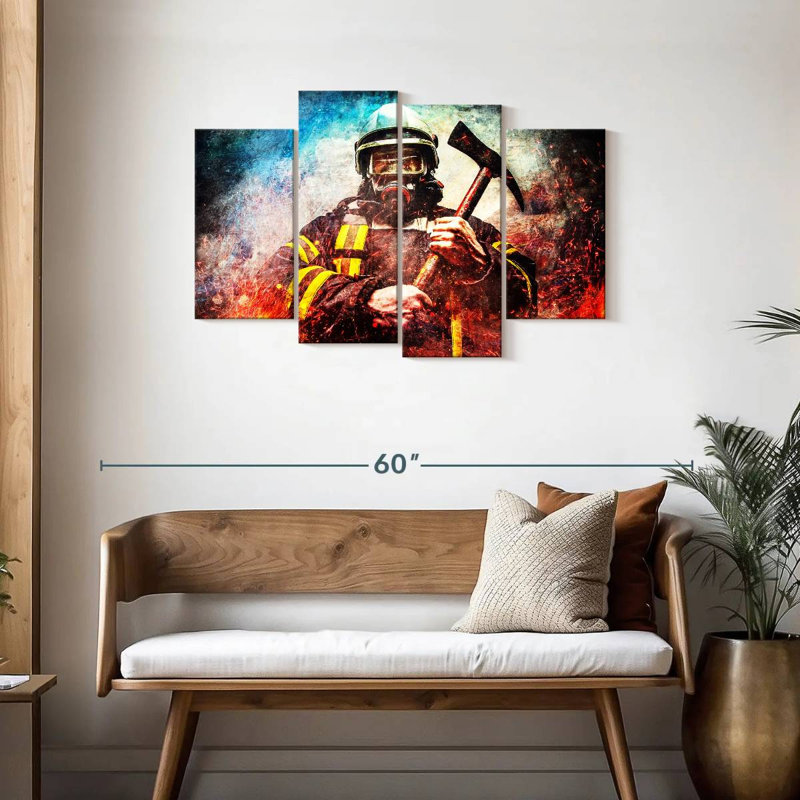 Lelar Masked Firefighter, 27'' H x 43'' W
