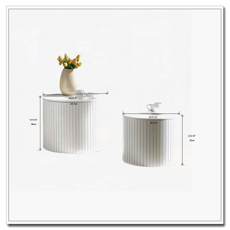 Ensemble de tables basses Nesting, Blanc
