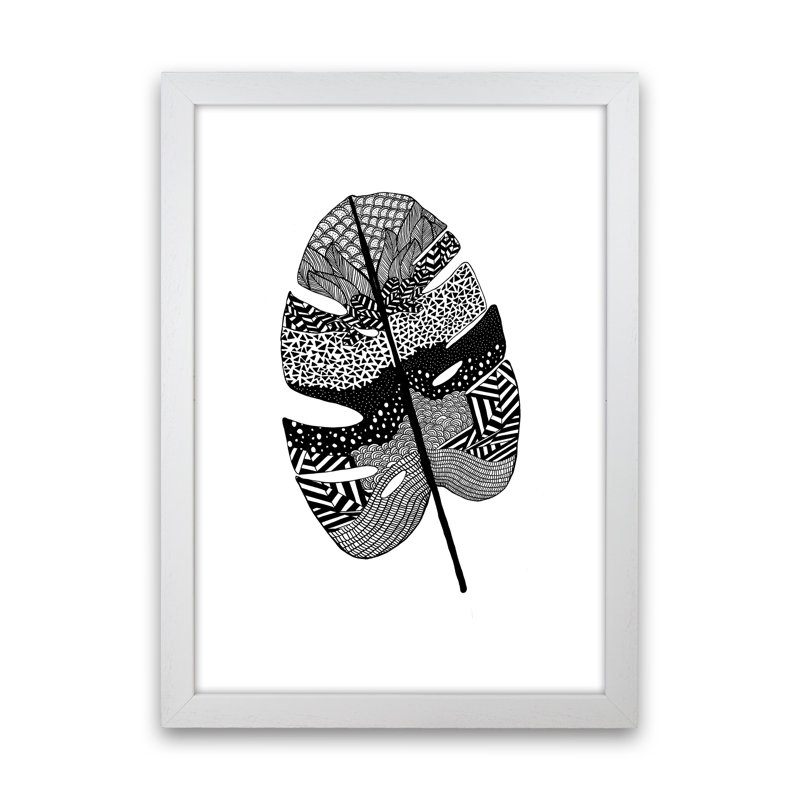 Monstera Leaf by Carissa Tanton - Print, White Framed, 88cm H x 64cm W x 3cm D