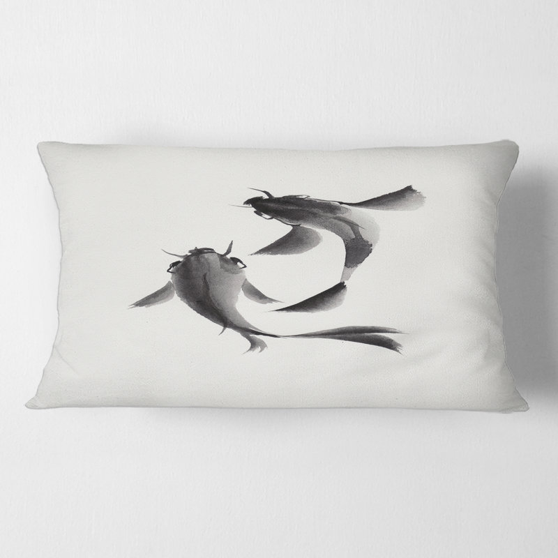 Housse et insert de coussin rectangulaire monochrome II