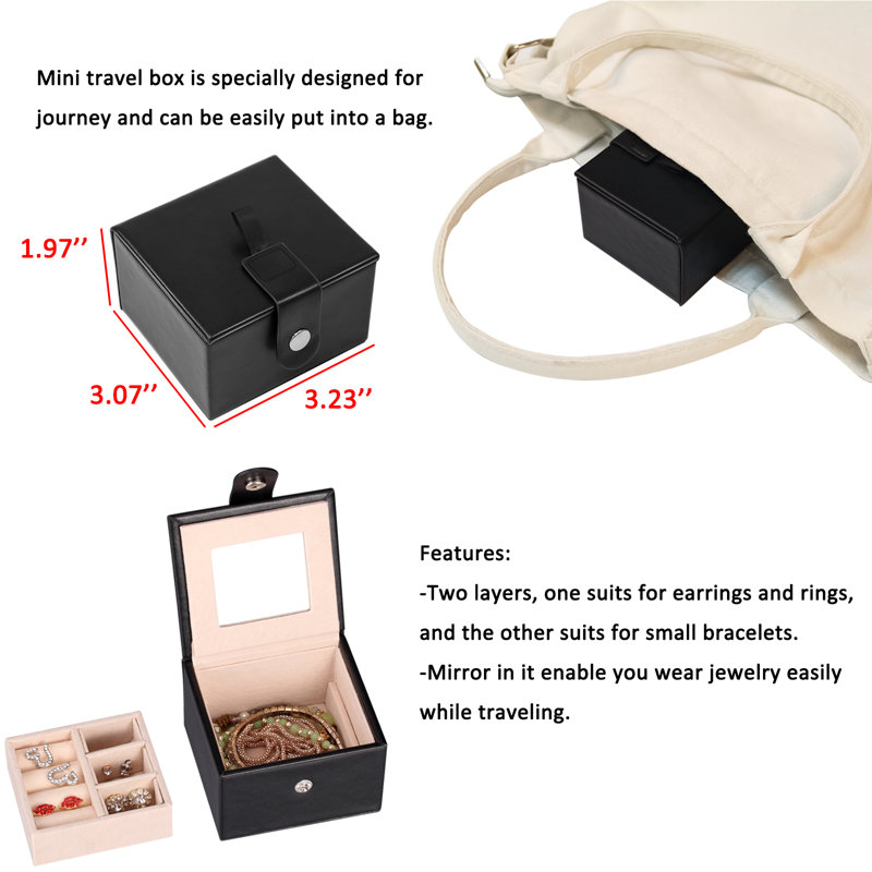 Énorme boîte à bijoux 2 en 1, Noir