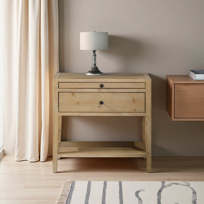 1-Drawer Nightstand, Natural