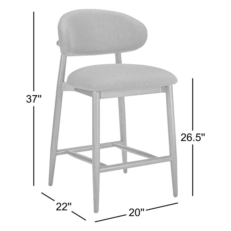 Deloris 26.5" Counter Stool, Rust Performance Chenille