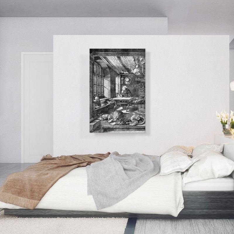 «Saint Jerome in His Study 1514» par Albrecht Dürer, reproduction d'art sur toile tendue, H 40 po x l 26 po x P 1,5 po