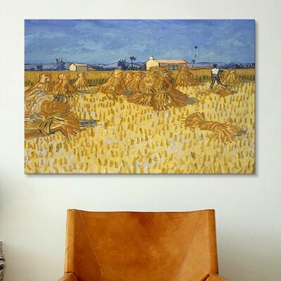 Corn Harvest In Provence by Vincent Van Gogh - Print on Canvas -  Vault W Artwork, 14328-1PC3-12x8