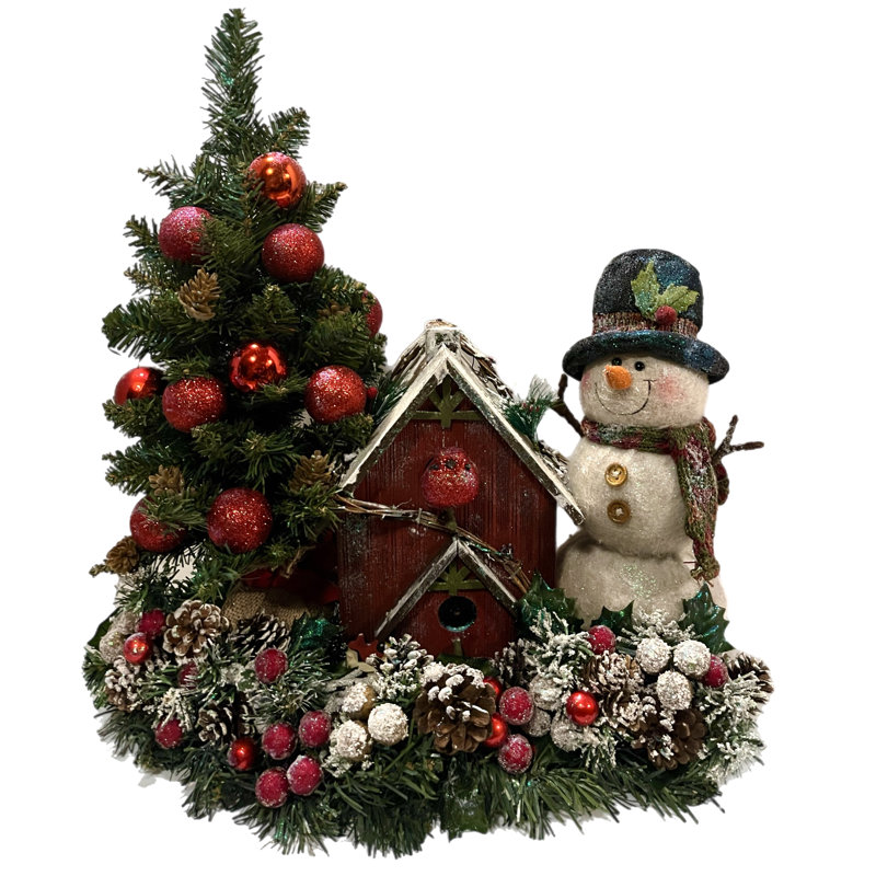 Centre de table de Noël en forme de bonhomme de neige