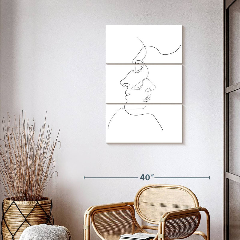 Deux visages de couple, reproduction sur toile, H 24 po x l 38 po x P 1,25 po
