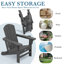 Chaise Adirondack extérieure pliable réglable en PEHD avec repose-pieds et porte-gobelet double-2108222976