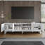 Jaxenor TV Stand with 4 Wave Doors,TV Unit for 65 Inch TV