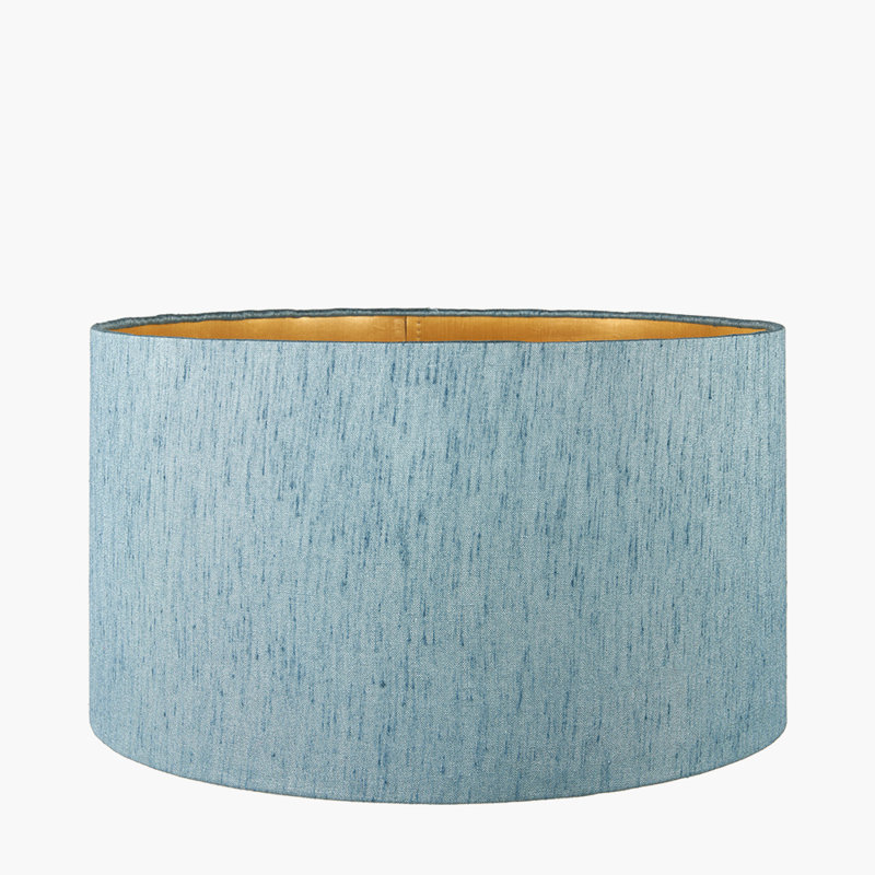 Blended Fabric Drum Lamp Shade ( Uno ), Blue, 25cm H x 45cm W x 45cm D